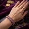 "The Gilded Orchid Weave: Amethyst & Sapphire"