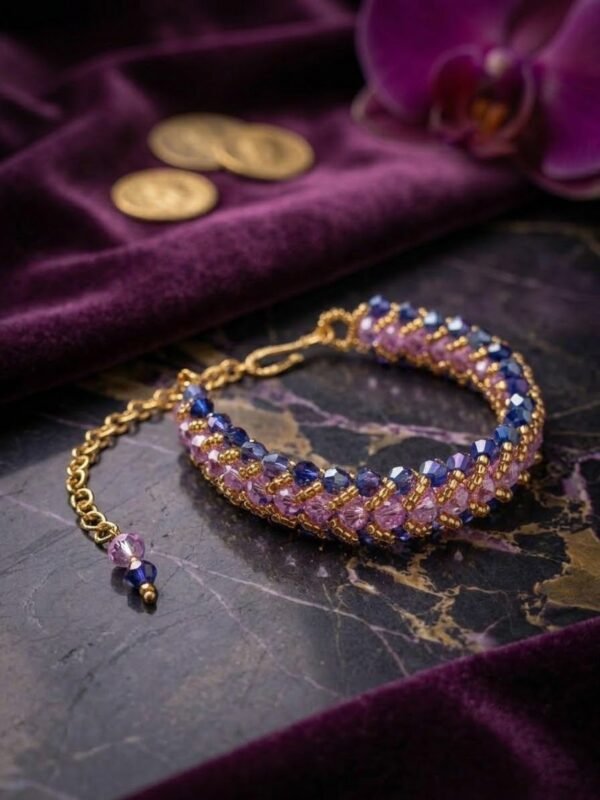 "The Gilded Orchid Weave: Amethyst & Sapphire"