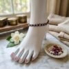 "Midnight Bloom" Black & Pink Floral Anklet