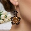 "Midnight Gold" Black & Metallic Crystal Star Earrings