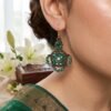 "Forest Emerald" Green Crystal & Bronze Drop Earrings