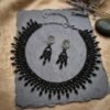 2026/01/1741.jpg "Midnight Cascade" Black Crystal Fringe Necklace Set