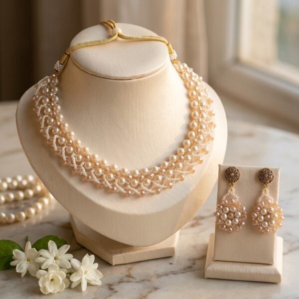 2026/01/1750.jpg "Champagne Glow" Pearl & Crystal Necklace Set