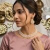 "Champagne Glow" Pearl & Crystal Necklace Set