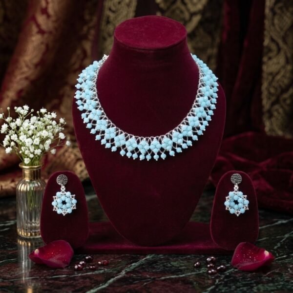 2026/01/1773.jpg "Serene Sky" Light Blue Crystal & Silver Necklace Set