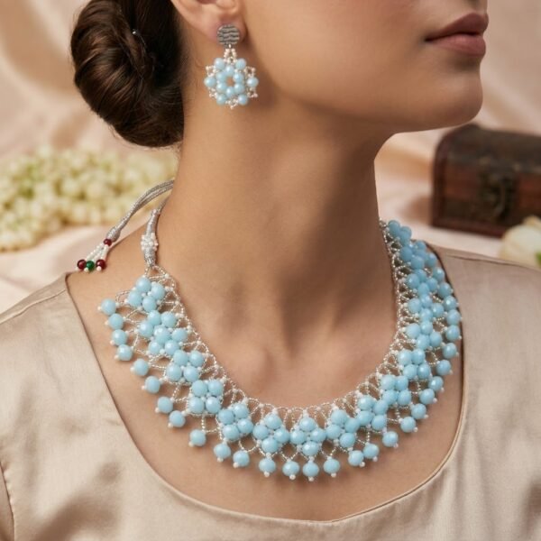 2026/01/1774.jpg "Serene Sky" Light Blue Crystal & Silver Necklace Set