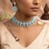 2026/01/1775.jpg "Serene Sky" Light Blue Crystal & Silver Necklace Set