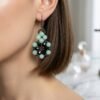 2026/01/1830.jpg "Midnight Mint" Black Crystal & Icy Blue Drop Earrings