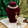 "Royal Ivory" Handwoven Pearl Choker & Earring Set