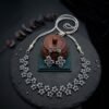 "Silver Mist" Grey Crystal & Gunmetal Floral Choker Set