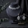 "Silver Mist" Grey Crystal & Gunmetal Floral Choker Set