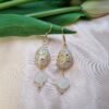 "Royal Filigree" Hand-Painted White & Gold Earrings