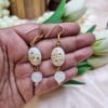 "Royal Filigree" Hand-Painted White & Gold Earrings