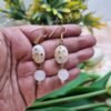 "Royal Filigree" Hand-Painted White & Gold Earrings