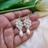 "Classic Grace" White Pearl Drop Earrings