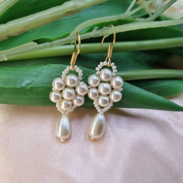 "Classic Grace" White Pearl Drop Earrings