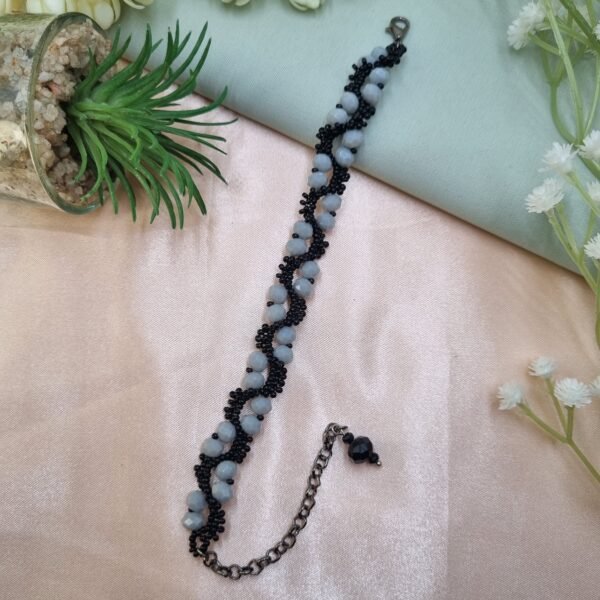 20250922_055516 "Stormy Vine" Grey & Black Crystal Bracelet