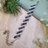 "Twilight Zig-Zag" Crystal & White Bead Bracelet