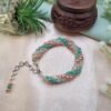 "Pastel Twist" Peach & Teal Crystal Rope Bracelet
