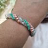 "Pastel Twist" Peach & Teal Crystal Rope Bracelet