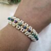 "Midnight Shimmer" Woven Crystal & Pearl Bracelet