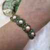 20250922_062715 "Vintage Garden" Peach Pearl & Green Crystal Bracelet