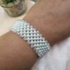 Pearl & Crystal Woven Cuff Bracelet