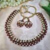 20250922_182855 "Royal Crimson" Pearl & Ruby Red Crystal Necklace Set