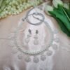 "Crystal Snowdrop" White Pearl & Clear Bead Necklace Set