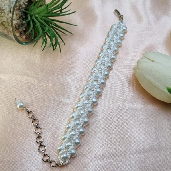 20250924_172433 "Pure Elegance" White Pearl & Crystal Lace Bracelet