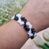 20250924_173308 "Diamond Lattice" White Pearl & Silver Bead Bracelet