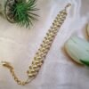 "Golden Hour" Cream Pearl & Amber Crystal Bracelet