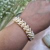 "Golden Hour" Cream Pearl & Amber Crystal Bracelet