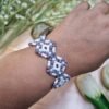 "Royal Lattice" Purple & White Crystal Bracelet