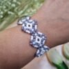 "Royal Lattice" Purple & White Crystal Bracelet