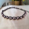 "Midnight Bloom" Black & Pink Floral Anklet