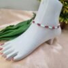 20251123_104709 "Scarlet Bloom" White & Red Floral Anklet