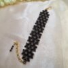 20251123_114734 "Midnight Lace" Black Crystal & Bronze Woven Bracelet