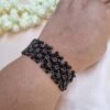 20251123_114941 "Midnight Lace" Black Crystal & Bronze Woven Bracelet
