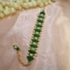 20251123_115327 "Forest Pearl" Green Crystal & Cream Pearl Woven Bracelet