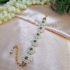 "Timeless Bloom" Cream Pearl & Bronze Daisy Bracelet