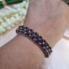 20251123_131112 "Royal Azure" Blue & Gold Crystal Wide Cuff