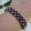 20251123_131119 "Royal Azure" Blue & Gold Crystal Wide Cuff