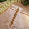 "Golden Amber" Crystal & Pearl Floral Bracelet