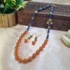 "Sunset Horizon" Orange & Royal Blue Necklace Set