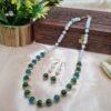 "Ocean Tides" Teal, Blue & White Beaded Necklace Set