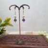 "Royal Mystic" Purple & Green Marbled Bead Pearl Necklace Set