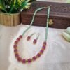 "Tropical Lotus" Magenta & Sea Green Bead Necklace Set