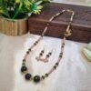 20251124_105207 "Midnight Rose" Black Crystal & Pink Pearl Necklace Set