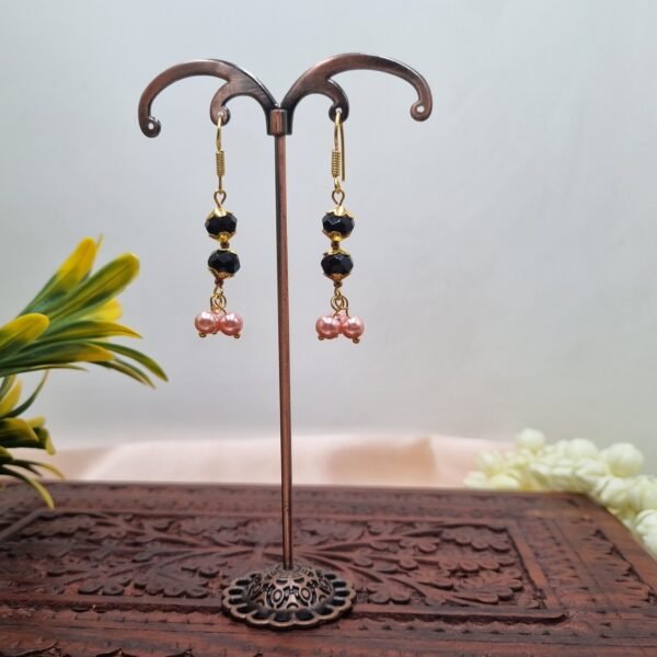20251124_105729 "Midnight Rose" Black Crystal & Pink Pearl Necklace Set